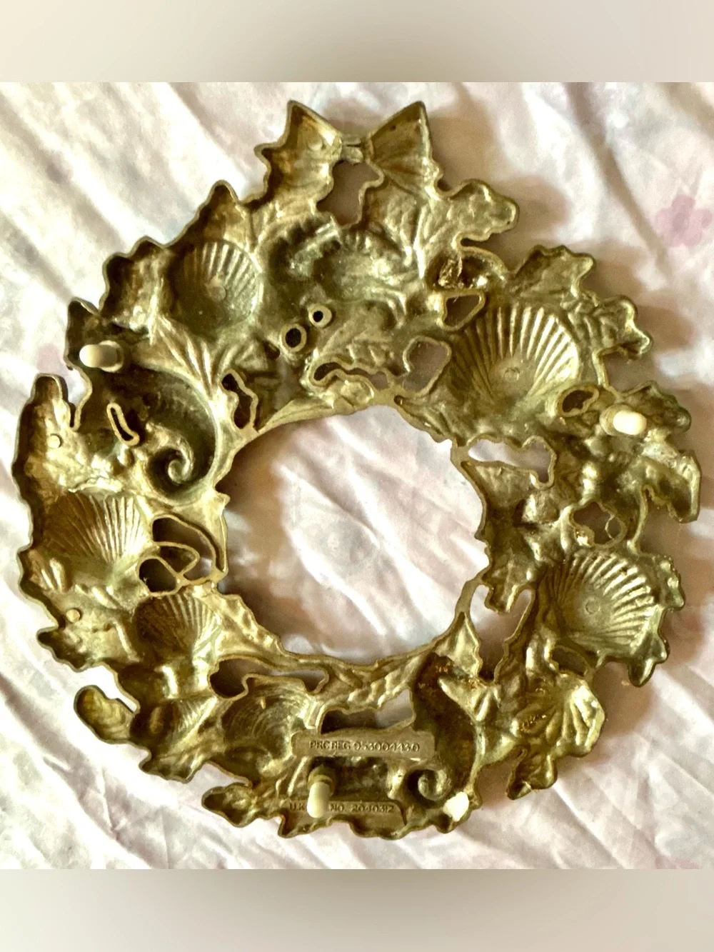Vintage Silver Sea Life Decorative Hanging Wall Wreath Trinket-hot plate